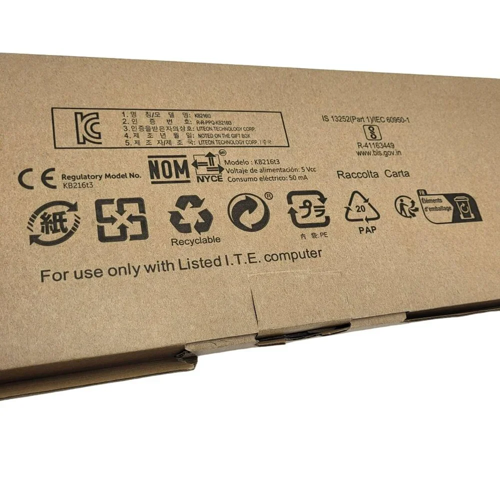 Dell Multimedia Keyboard-KB216 US International QWERTY Black New In Box